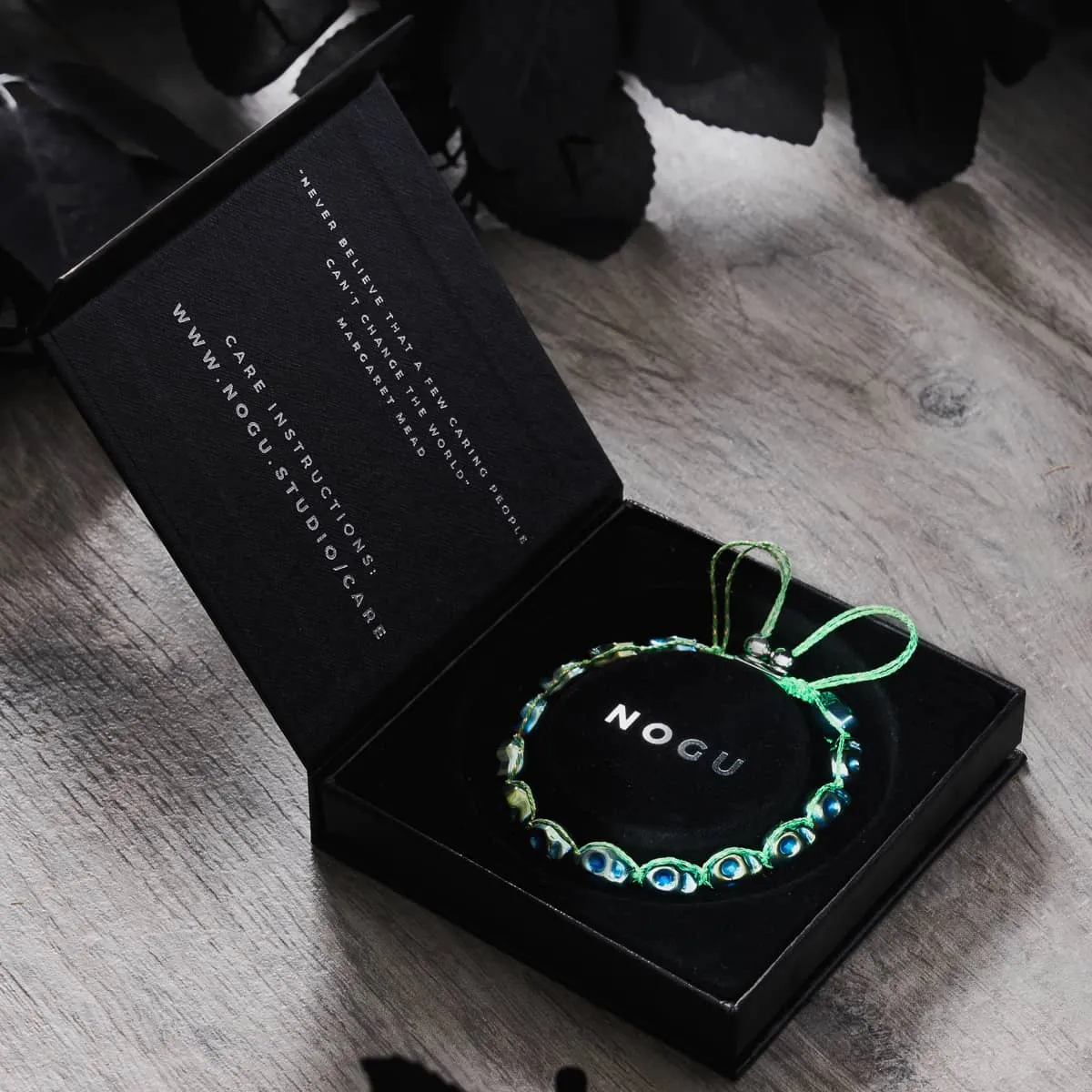 Phantom Tides | Teal Skulls x Teal GloWeave | Macrame Bracelet