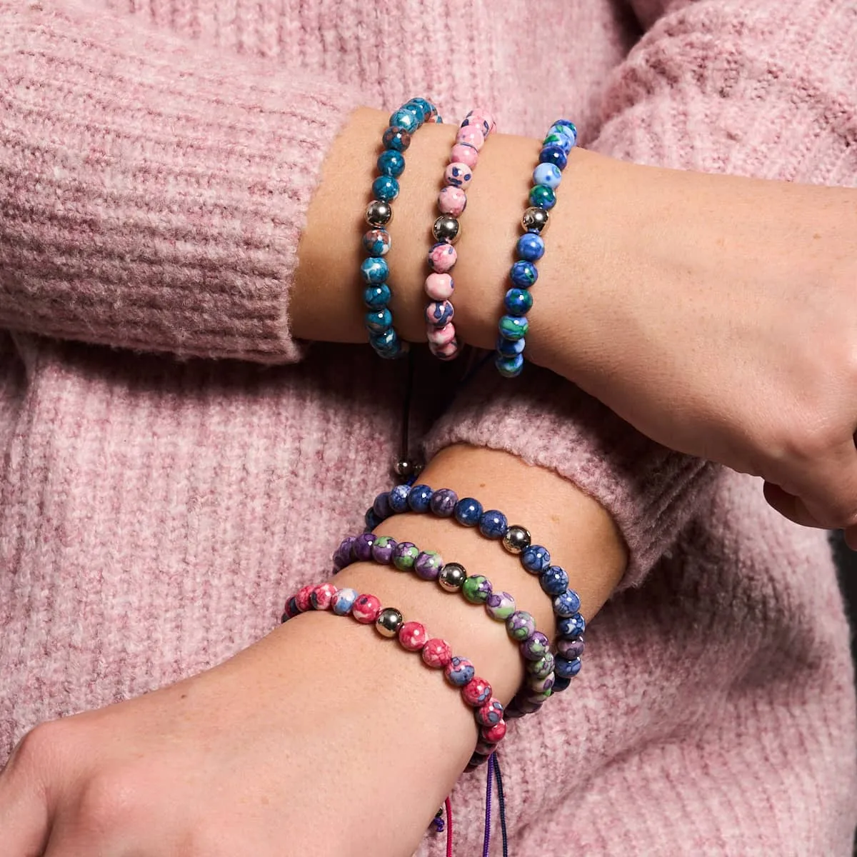 Picasso Porcelain Macrame Bracelet | Grape