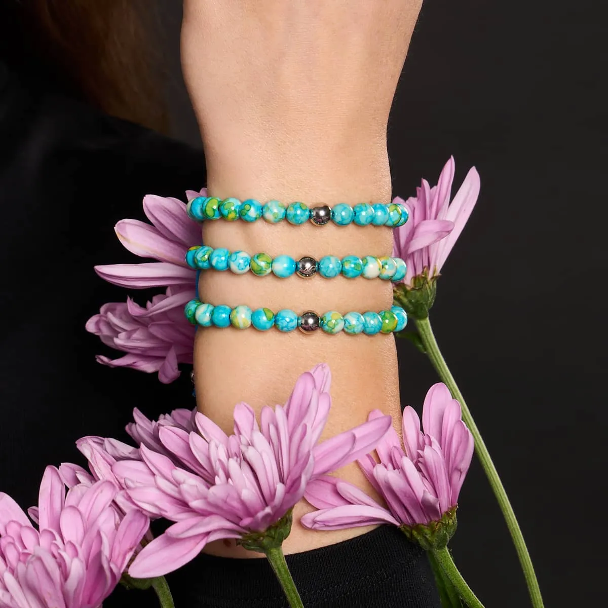 Picasso Porcelain Macrame Bracelet | Lemon Sky