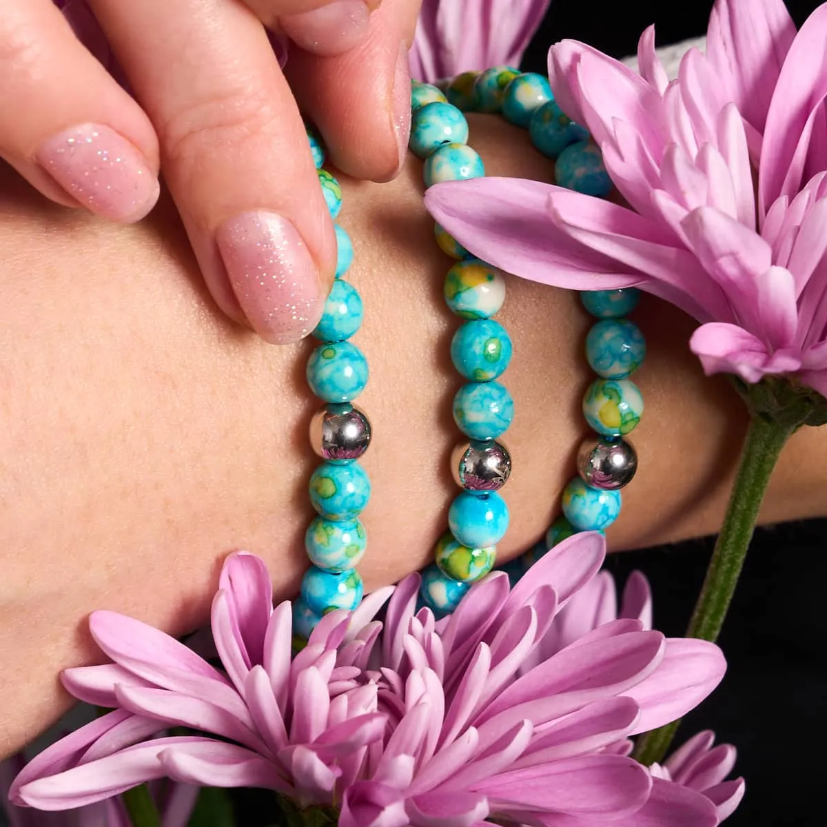 Picasso Porcelain Macrame Bracelet | Lemon Sky