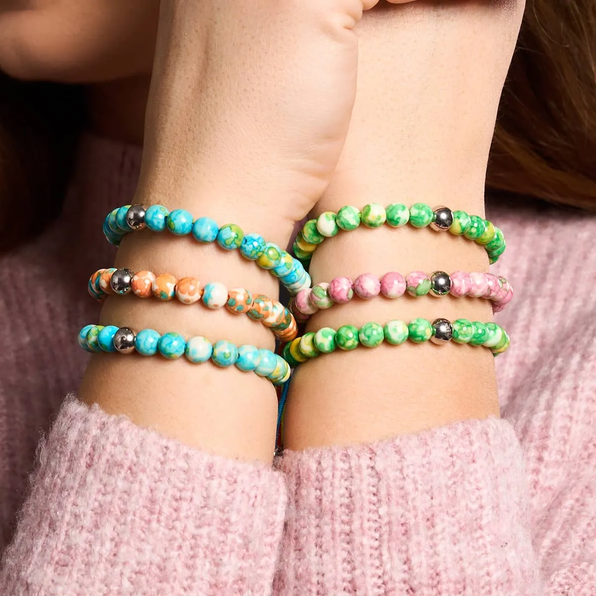 Picasso Porcelain Macrame Bracelet | Lemon Sky