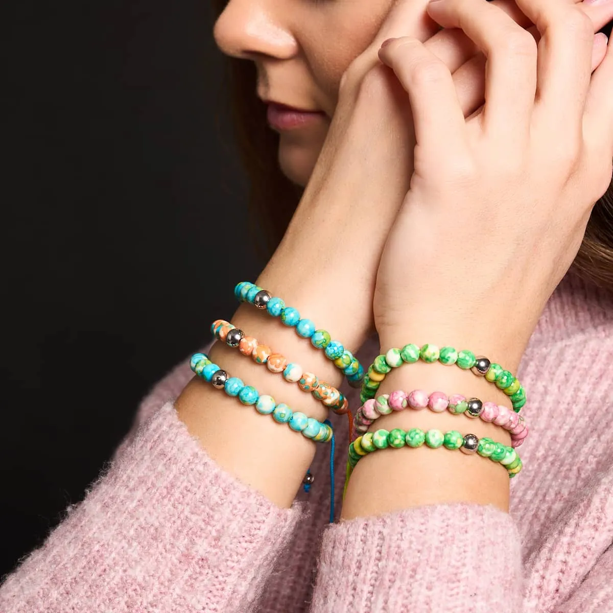 Picasso Porcelain Macrame Bracelet | Rusted Teal