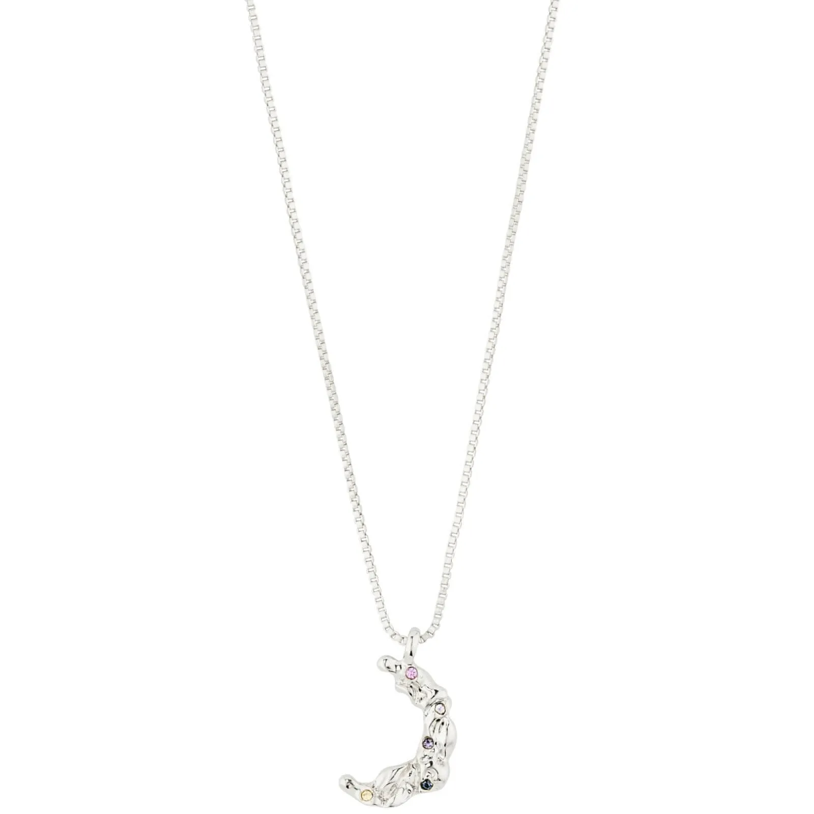 Pilgrim Remy Silver Crystal Moon Necklace