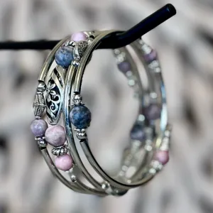 Pink & Blue Rhodonite Layered Bracelet – Soft & Elegant