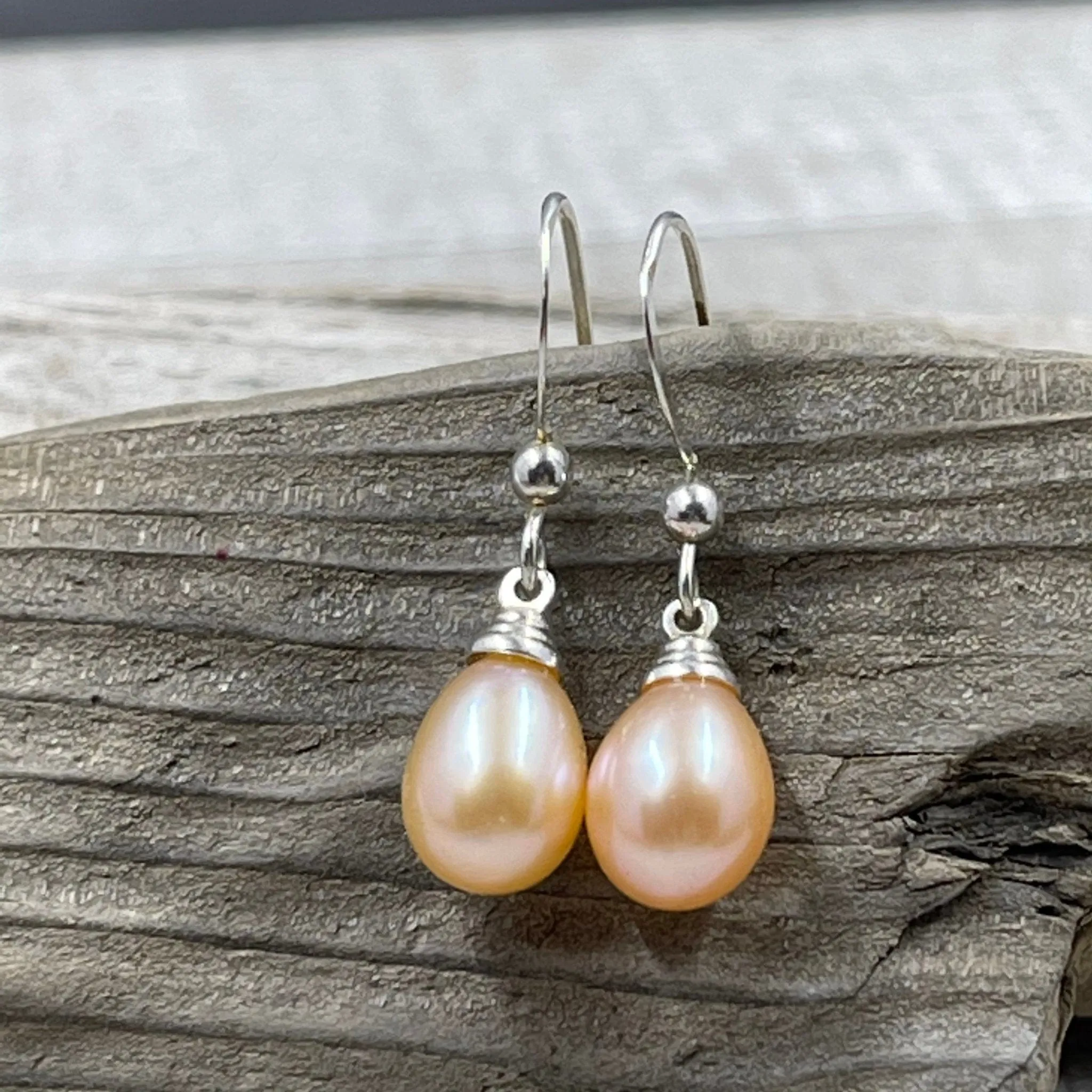 Pink Freshwater Pearl Drop Earrings - AAA Quality