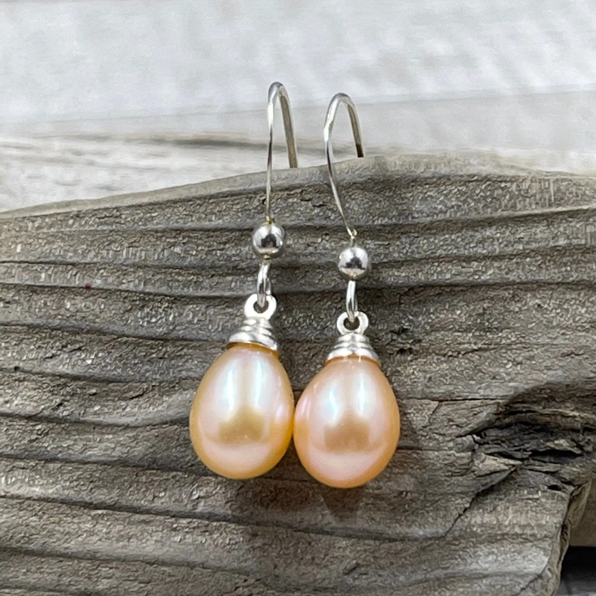 Pink Freshwater Pearl Drop Earrings - AAA Quality