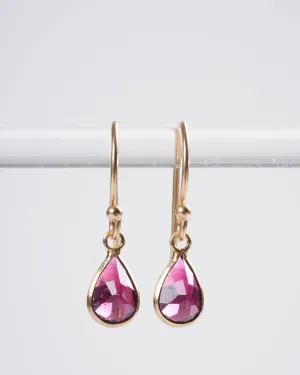pink tourmaline earrings - pink