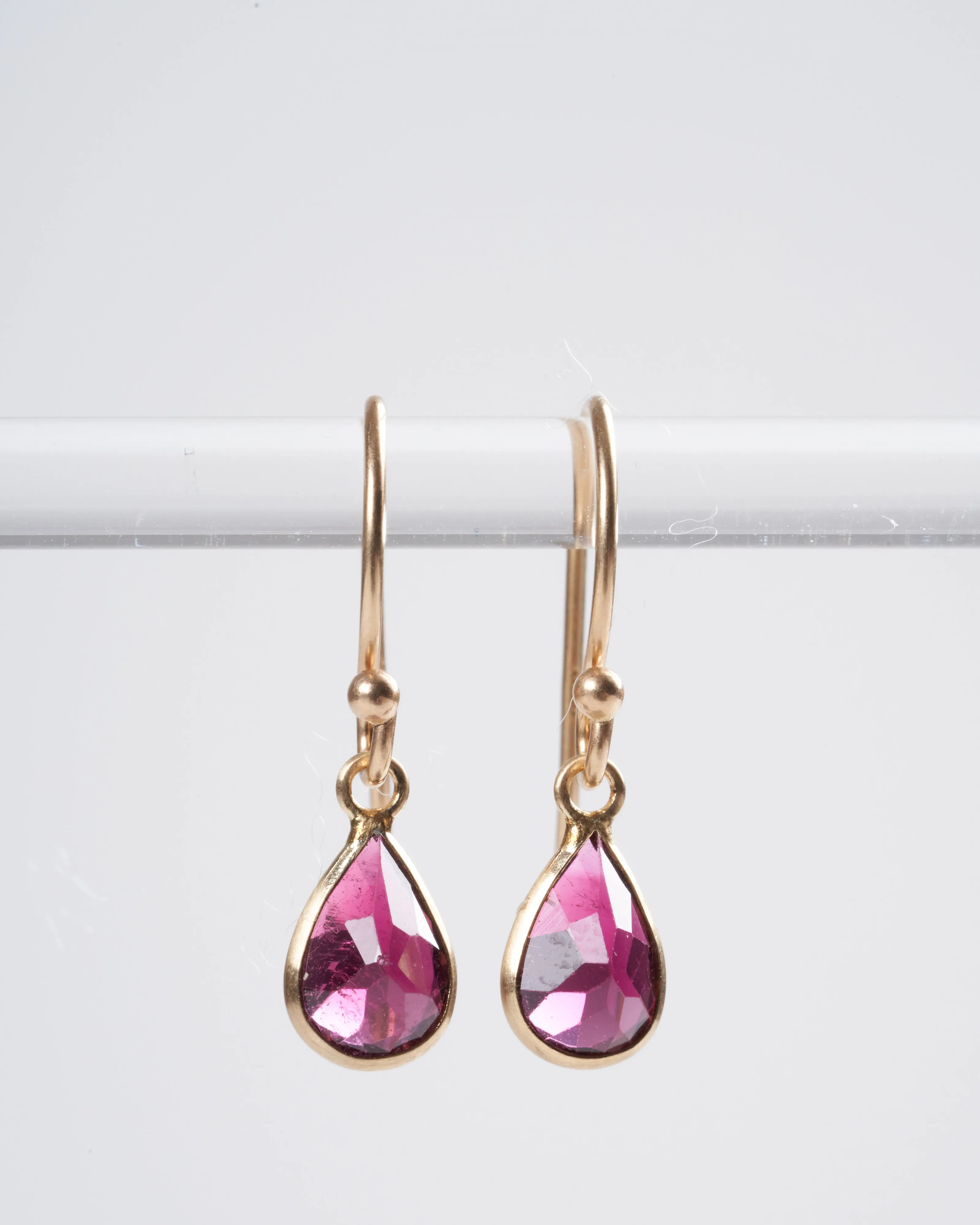 pink tourmaline earrings - pink