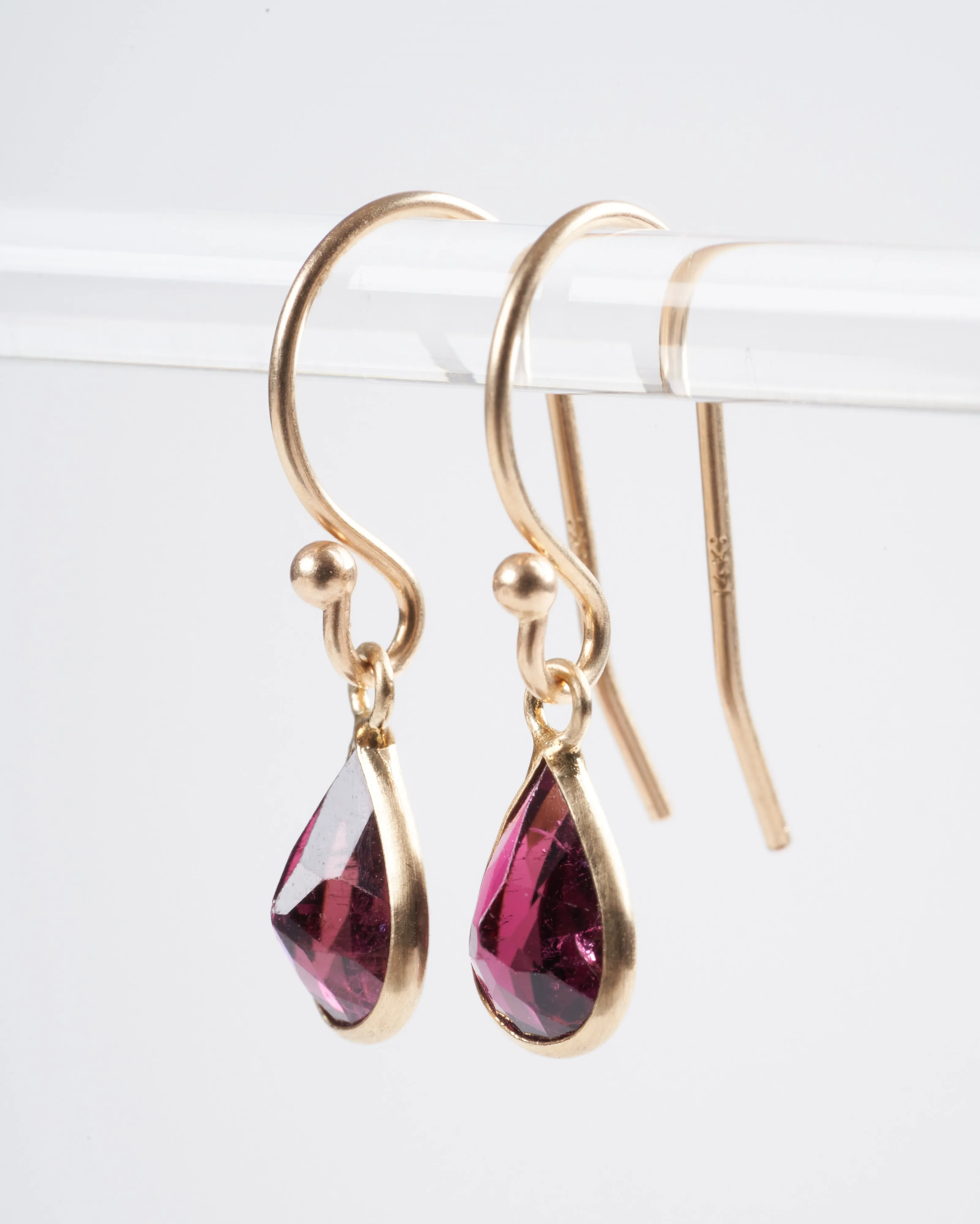 pink tourmaline earrings - pink