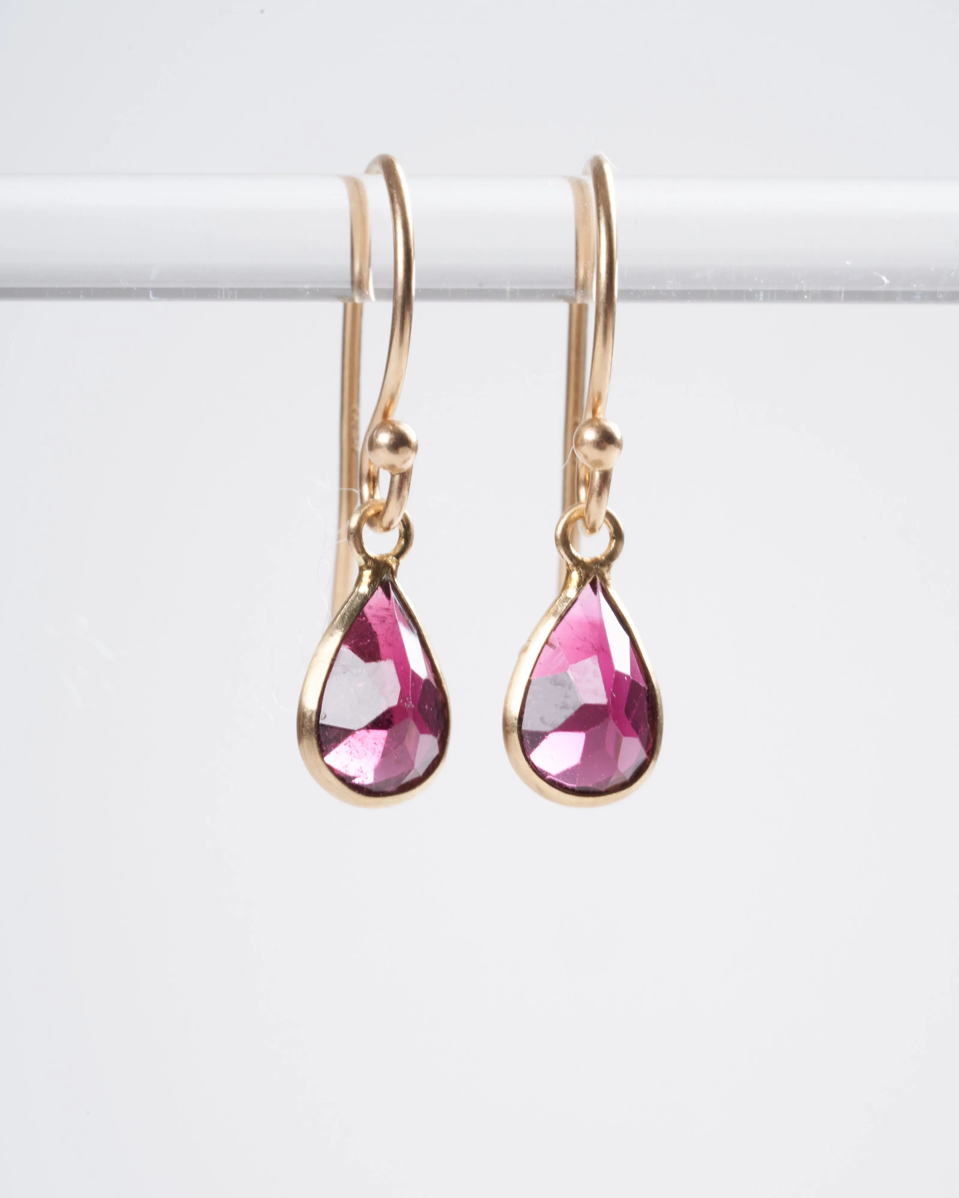 pink tourmaline earrings - pink