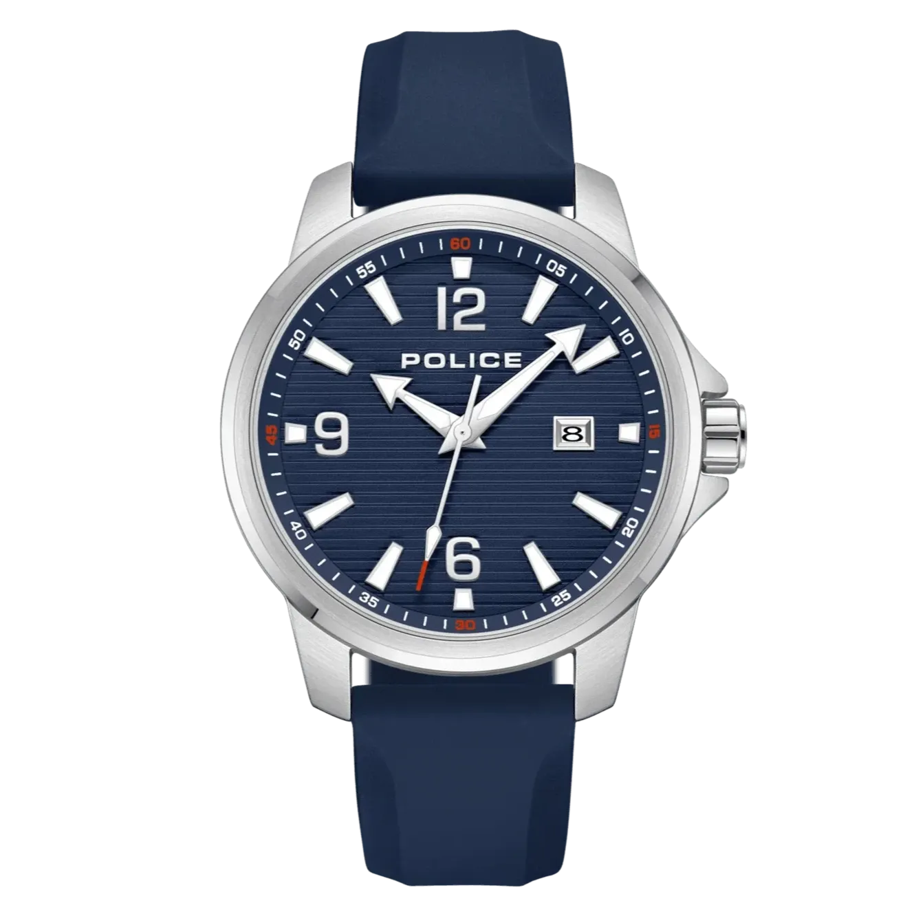 Police Mensor Gents Blue Dial Blue Silicone Strap Watch