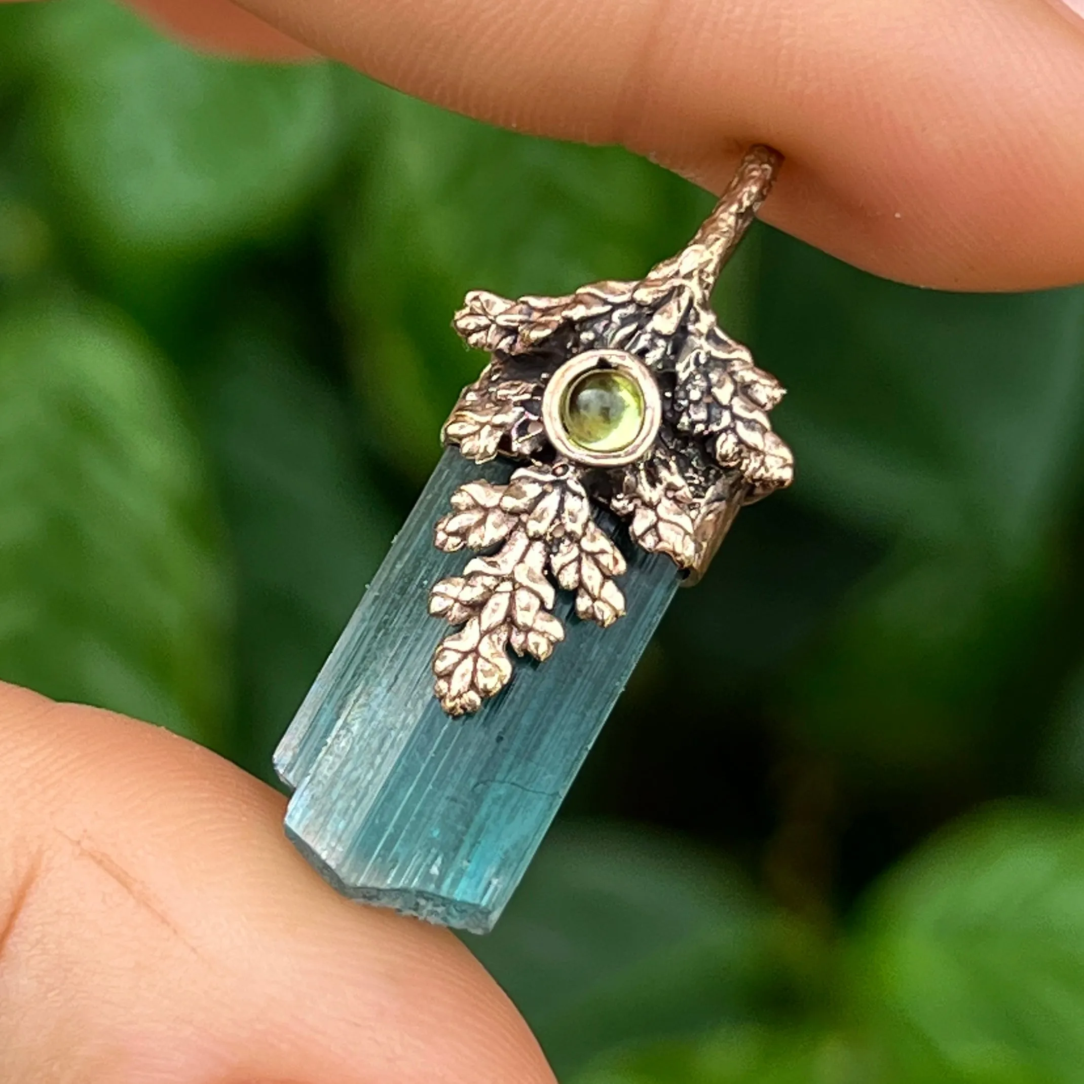 PRE-ORDER FOR MELISSA- Tourmaline Bronze Fairy Pendant