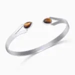 Pure Silver Bracelet - Elite Tiger-Eye Stone Design