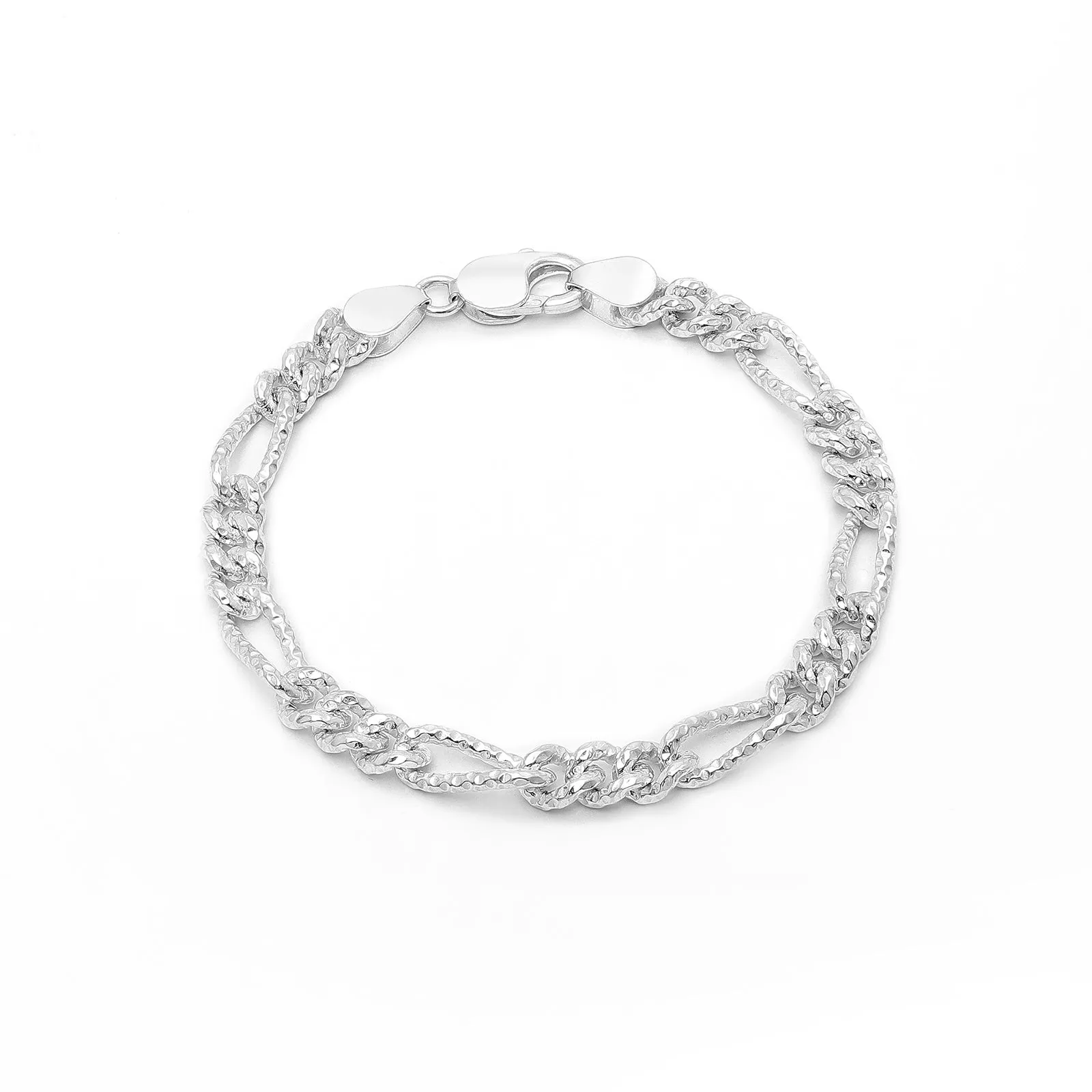 Pure Sterling Silver Cuban Link Chain Bracelet For Men