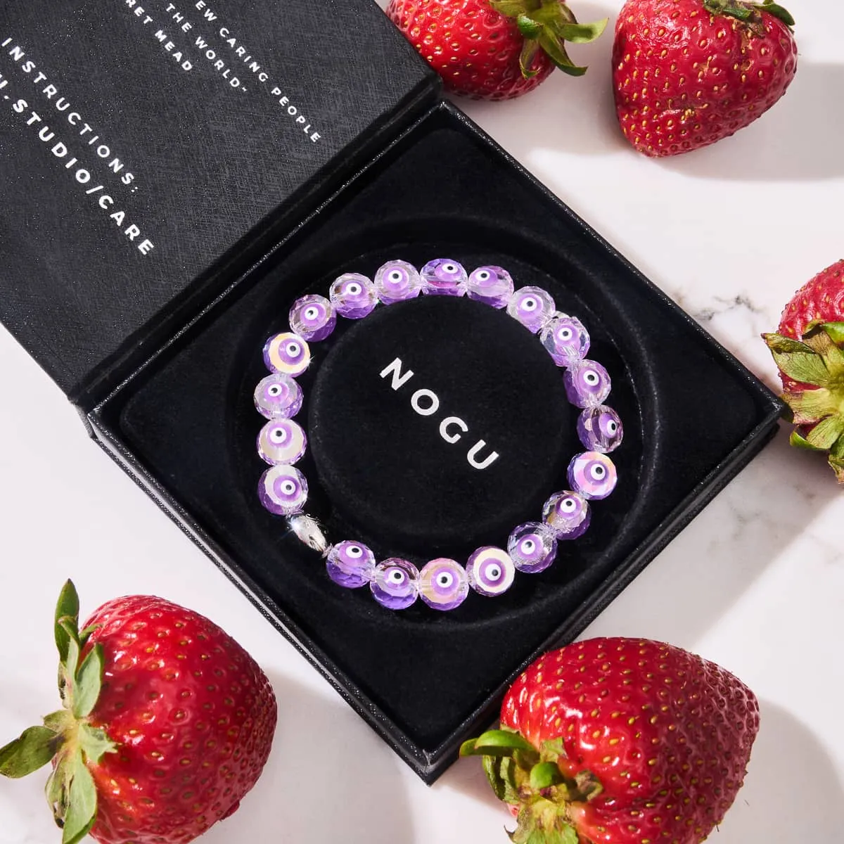 Purple | .925 Sterling Silver | Crystal Evil Eye Bracelet