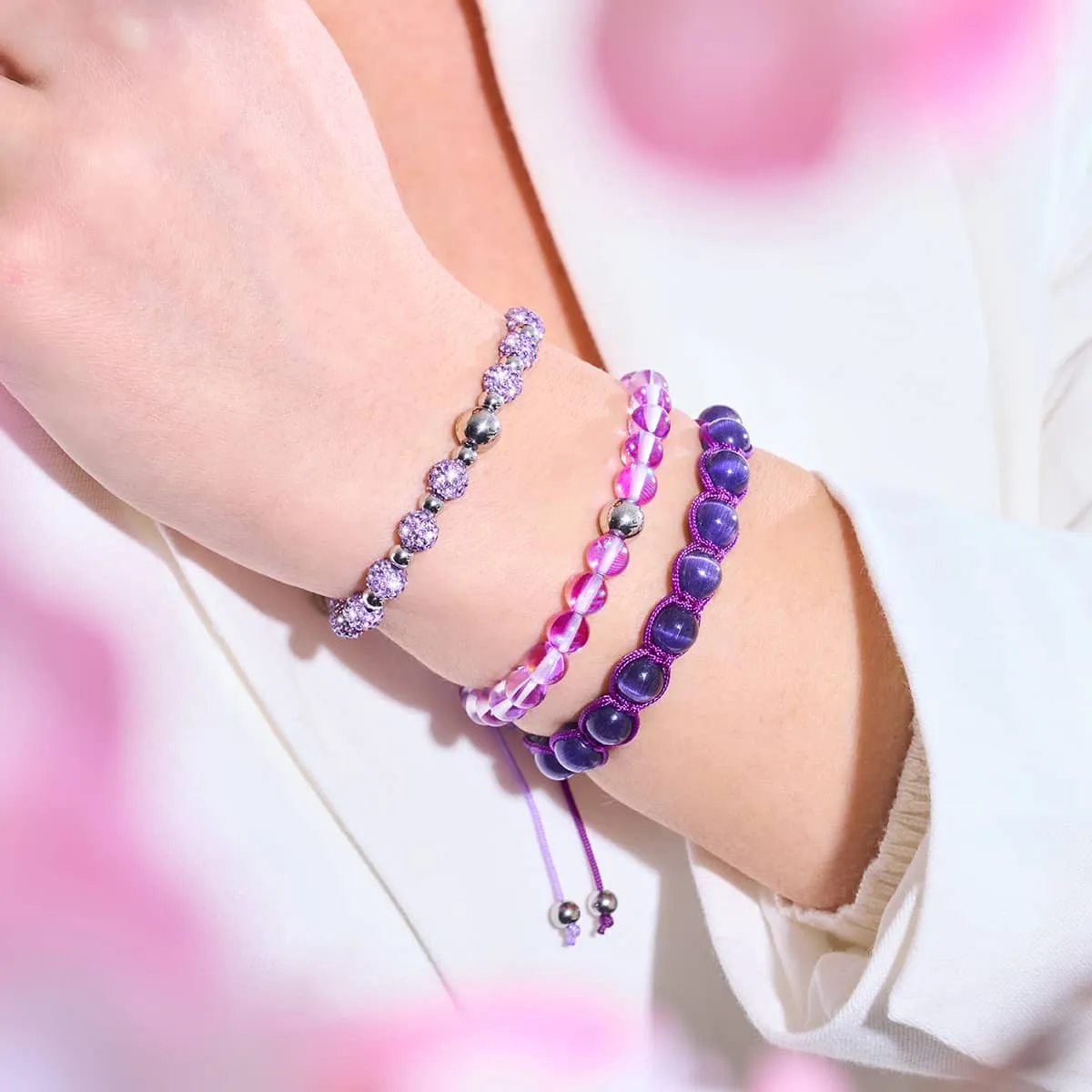 Purple | Silver | Cheshire Glass Charmballa Bracelet