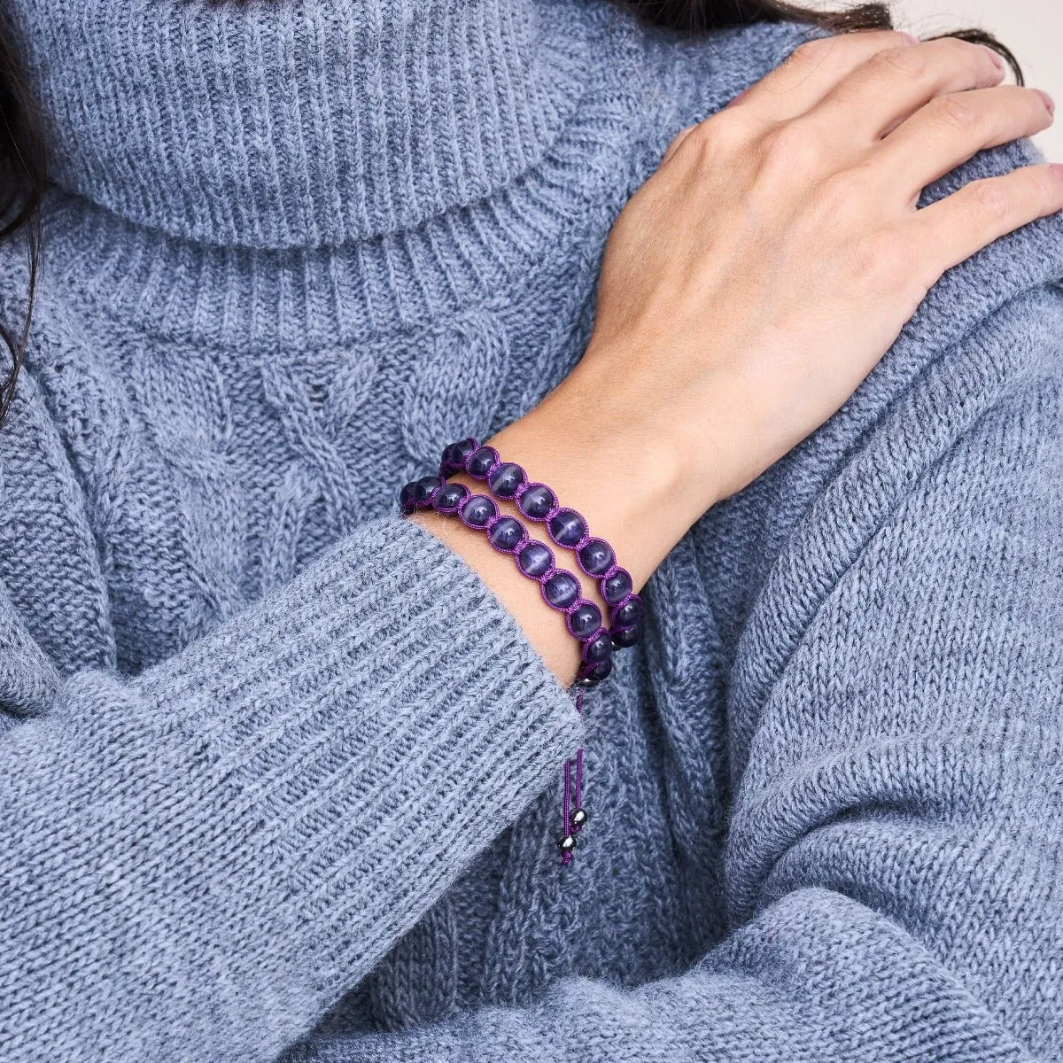 Purple | Silver | Cheshire Glass Charmballa Bracelet