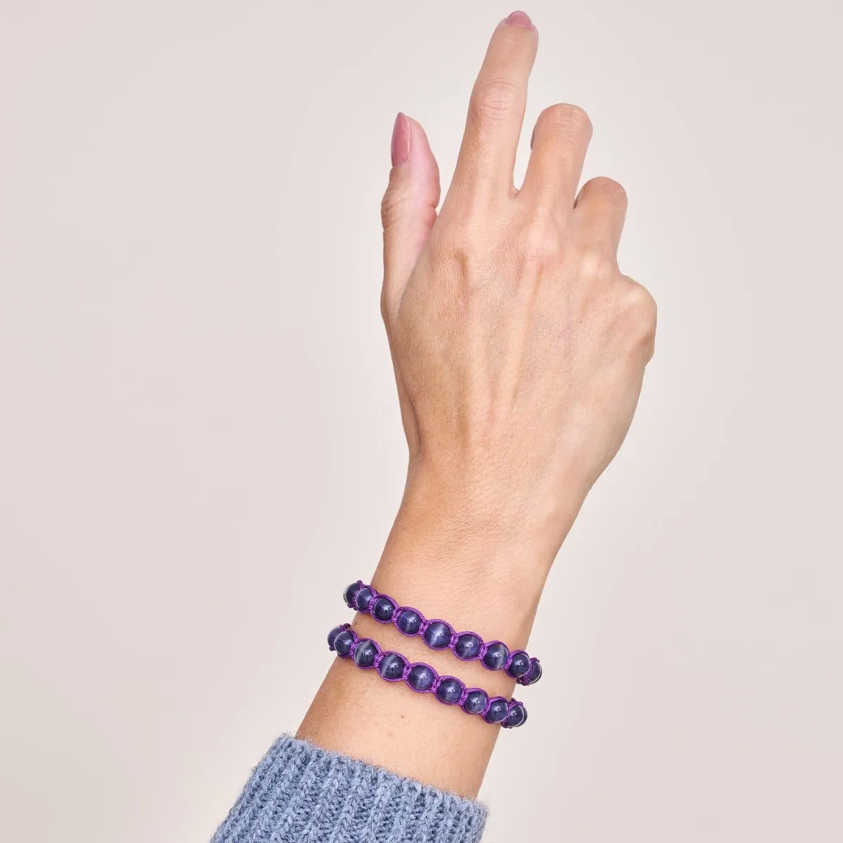 Purple | Silver | Cheshire Glass Charmballa Bracelet