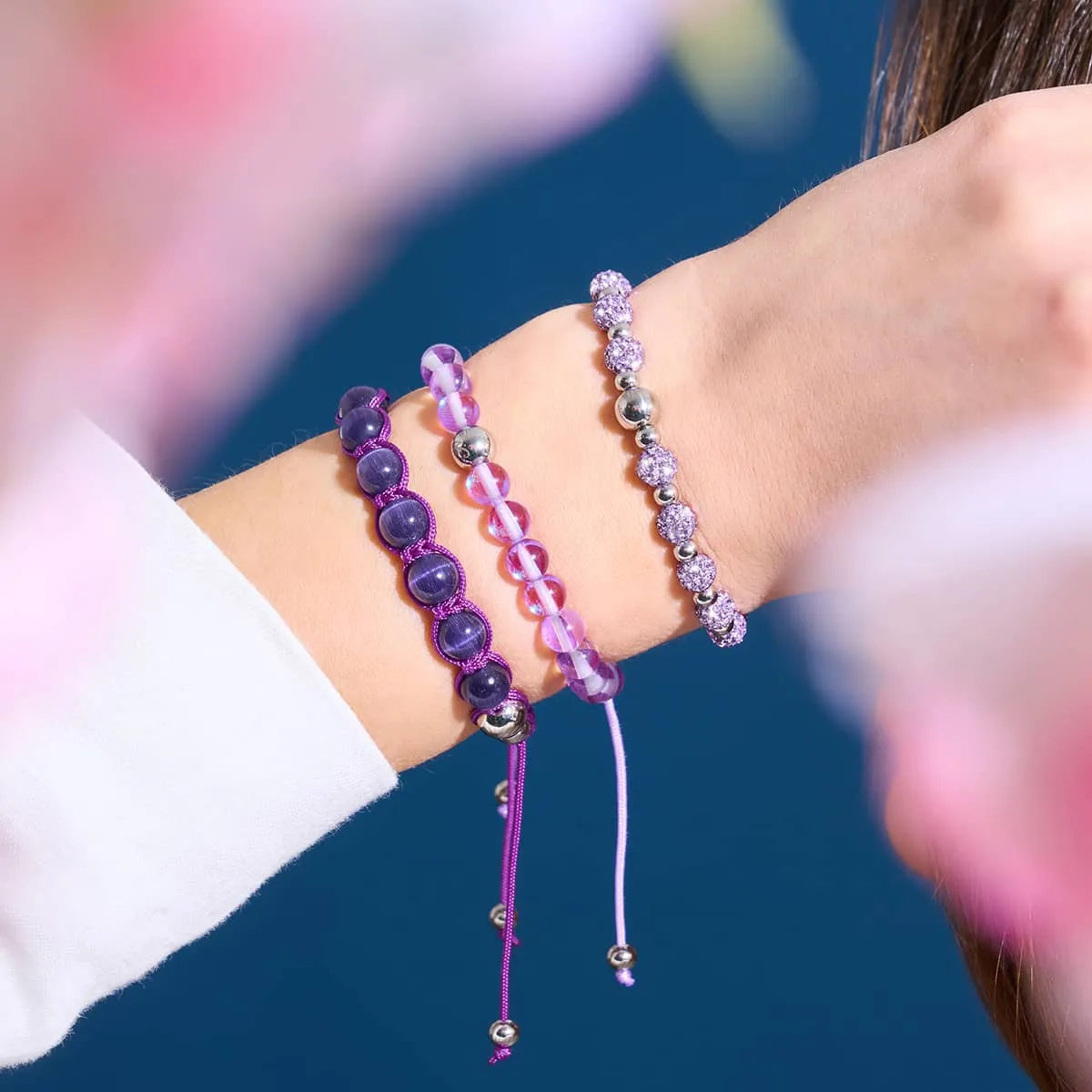 Purple | Silver | Cheshire Glass Charmballa Bracelet