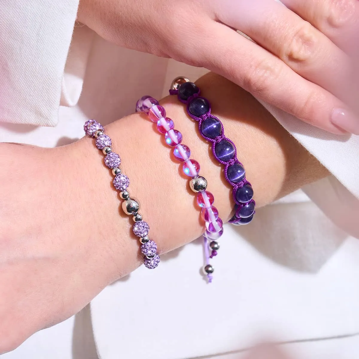 Purple | Silver | Cheshire Glass Charmballa Bracelet