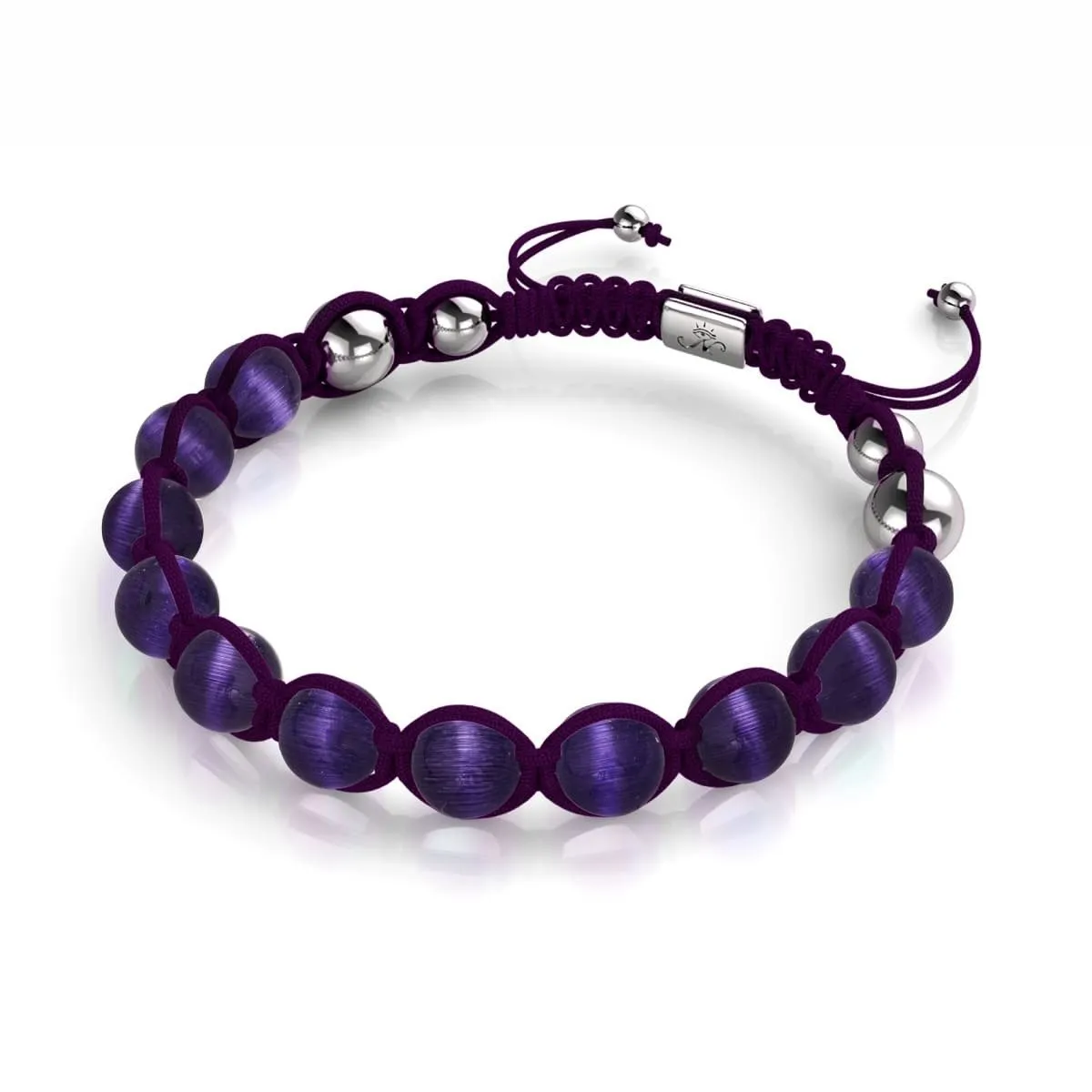 Purple | Silver | Cheshire Glass Charmballa Bracelet