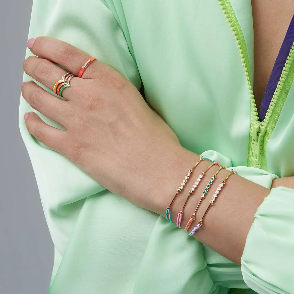 Purple Sparkle Cord Bracelet