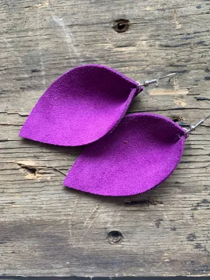 Purple suede earrings