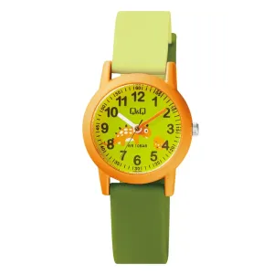 Q&Q Multi-Color Silicone Strap Yellow Dial Quartz Watch for Kids - VS49J008Y