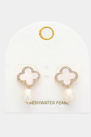 Quatrefoil Pearl Earrings