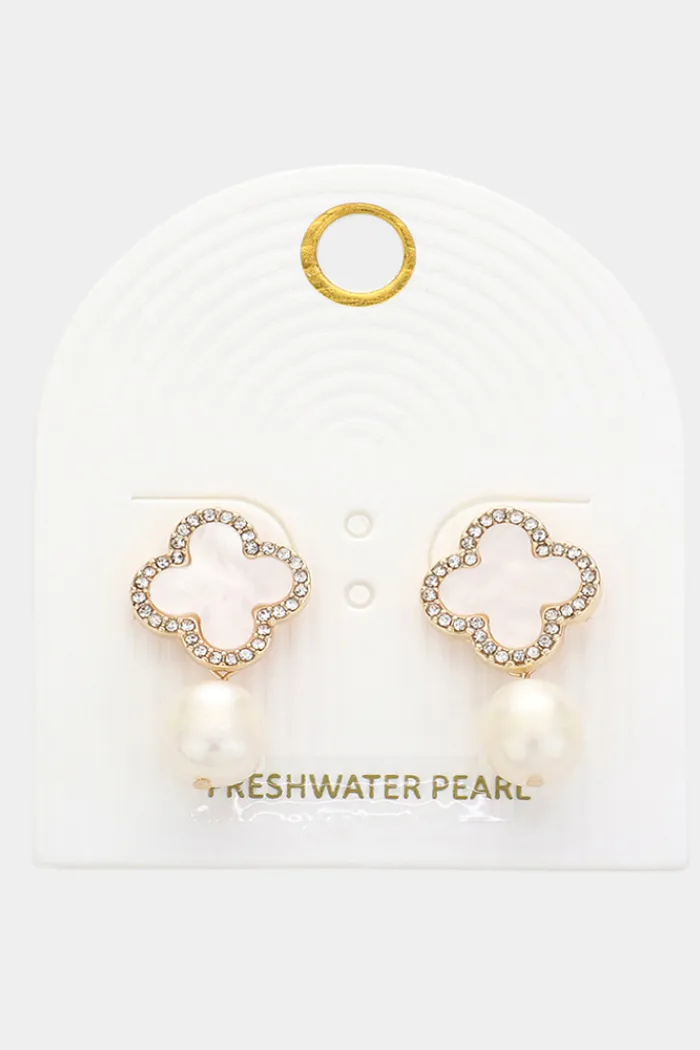 Quatrefoil Pearl Earrings