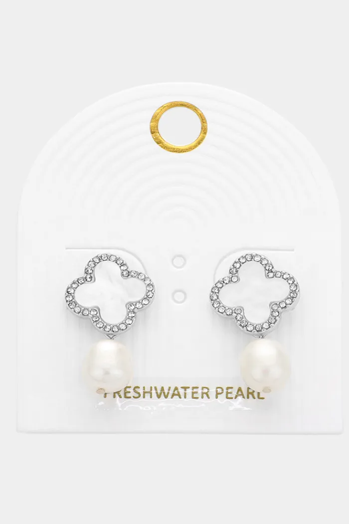 Quatrefoil Pearl Earrings