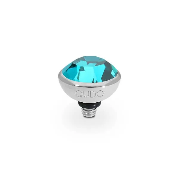 Qudo Bottone 10mm Silver Topper - Blue Zircon