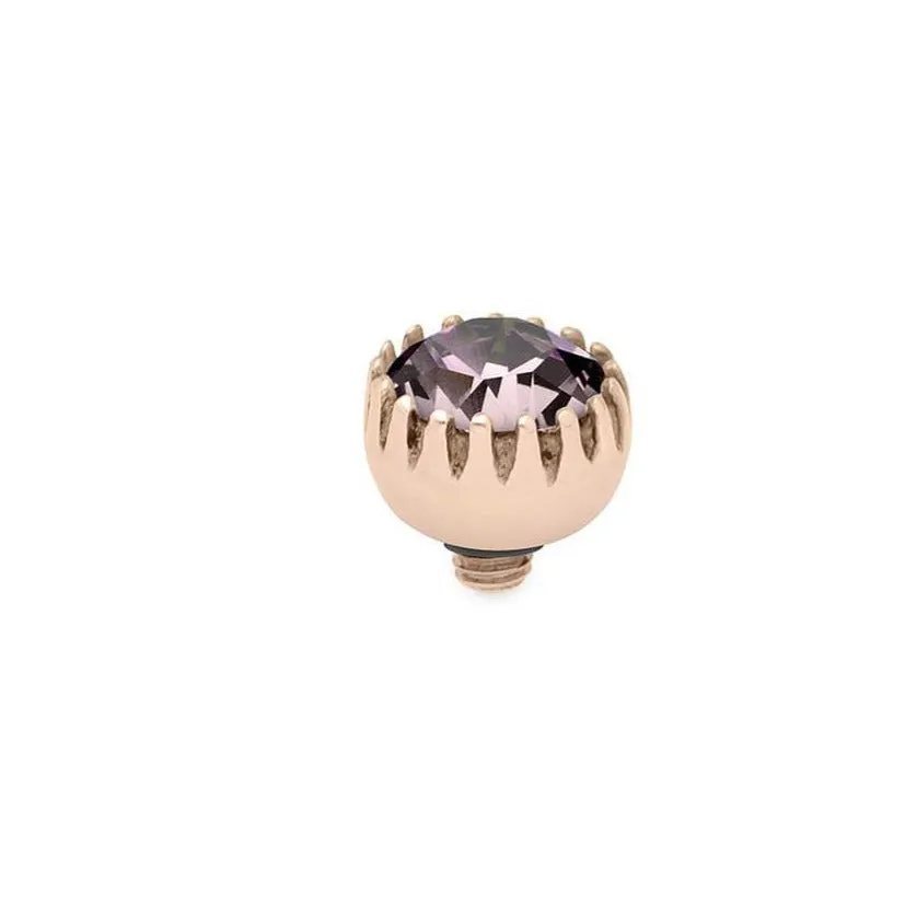 Qudo London 8mm Rose Gold Topper - Light Amethyst