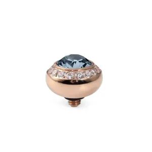 Qudo Tondo Deluxe 10mm Rose Gold Topper - Light Sapphire