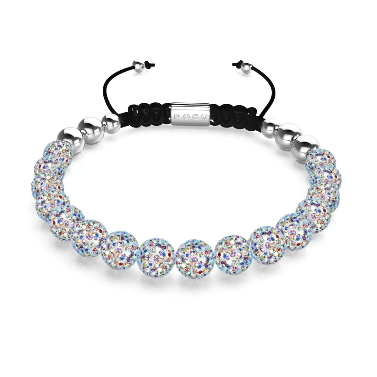 Rainbow Confetti | Silver x Black | Kikiballa Bracelet