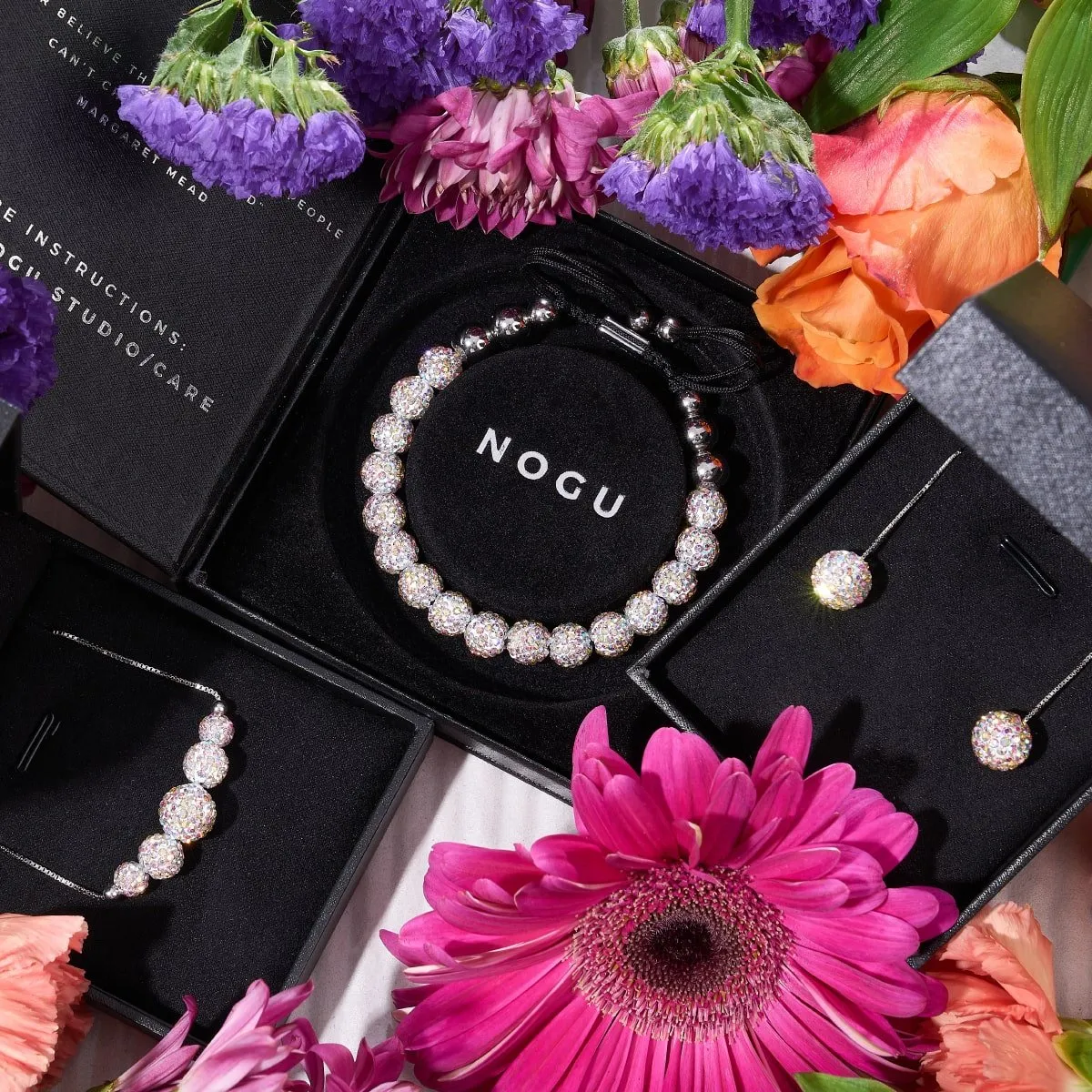 Rainbow Confetti | Silver x Black | Kikiballa Bracelet