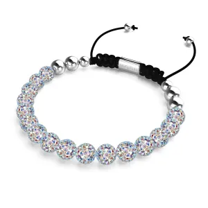 Rainbow Confetti | Silver x Black | Kikiballa Bracelet