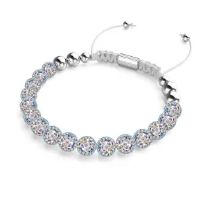 Rainbow Confetti | Silver x White | Kikiballa Bracelet