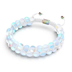 Rainbow White | Unicorn Silver | Double Mermaid Glass Bracelet