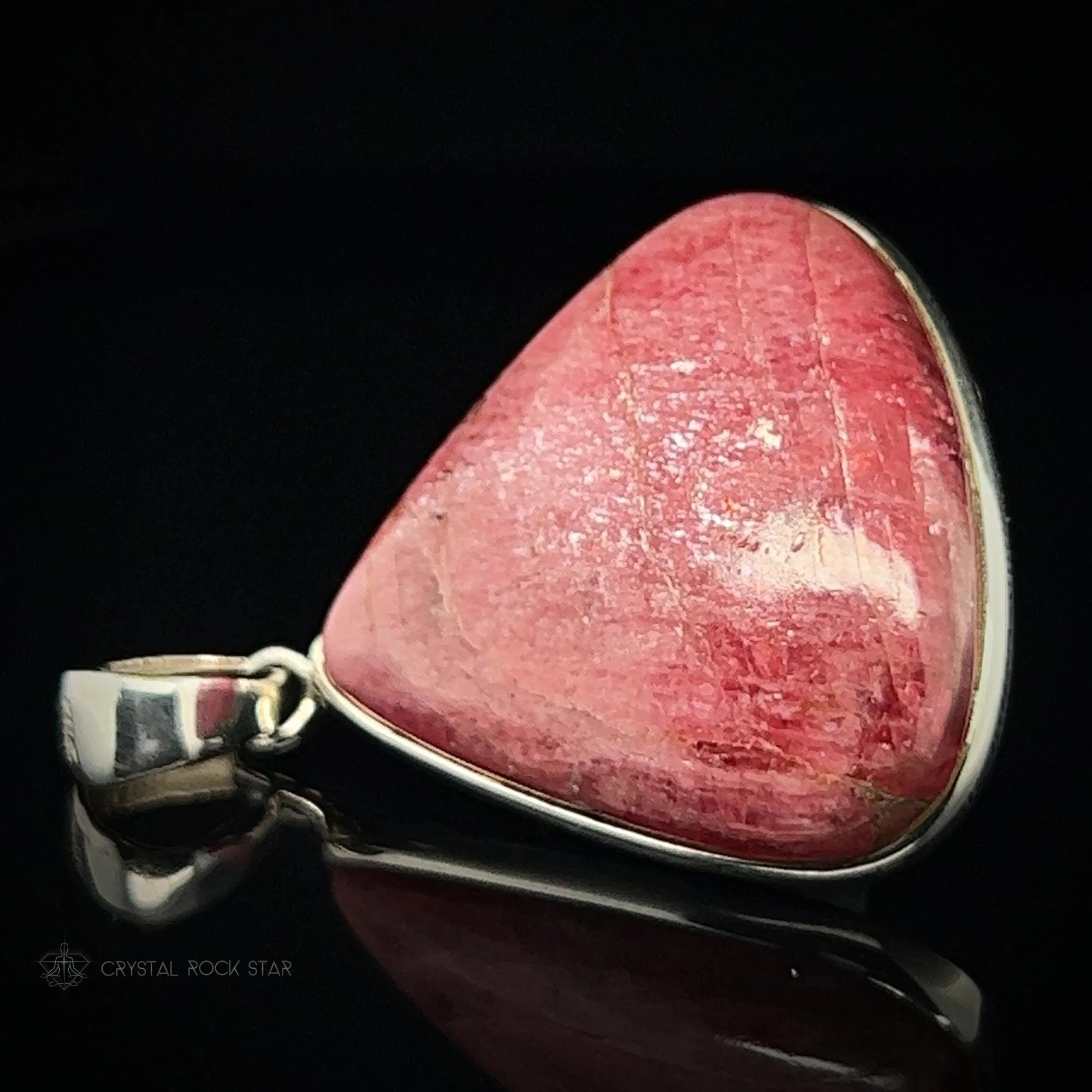 Rare Gem Rhodonite Crystal Pendant