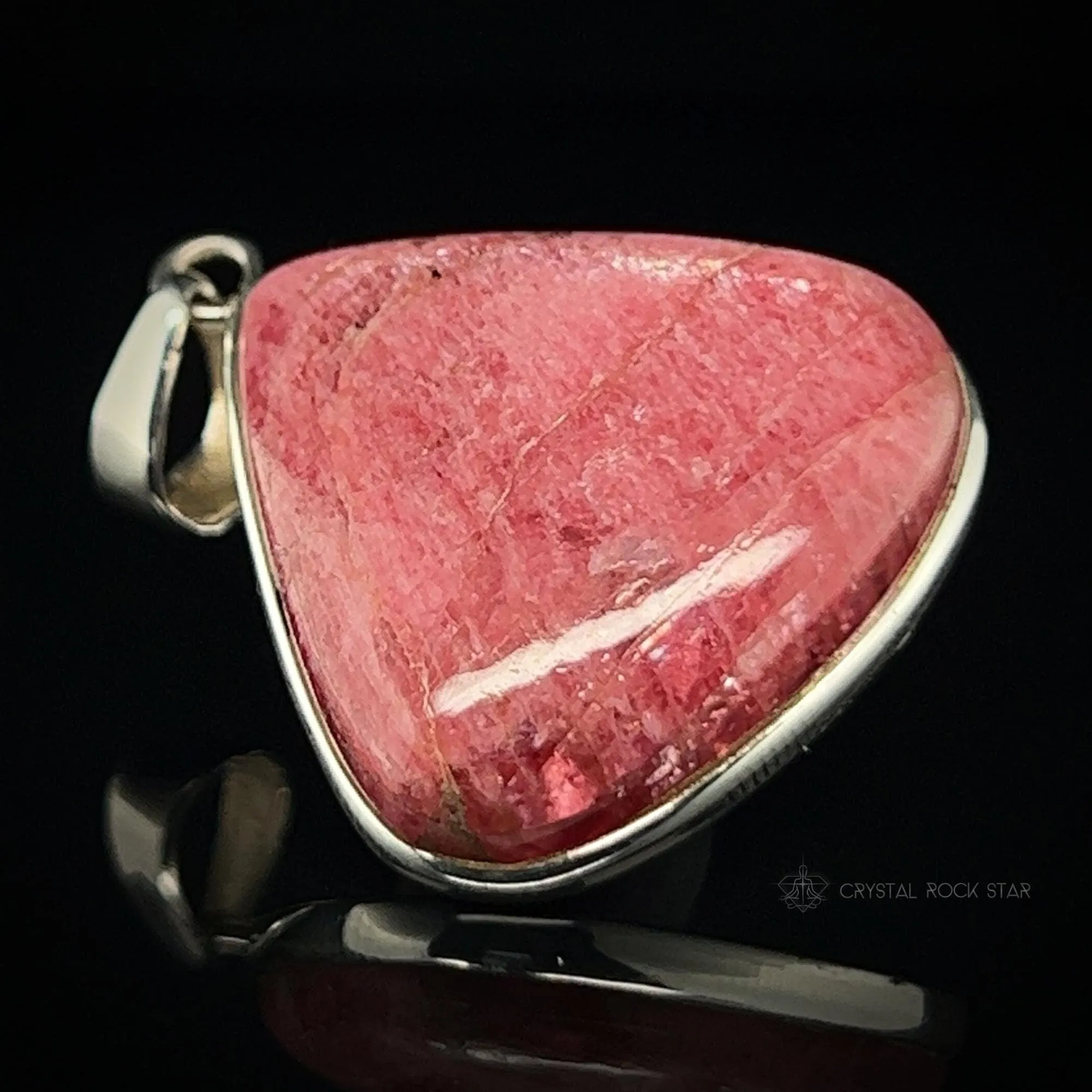 Rare Gem Rhodonite Crystal Pendant