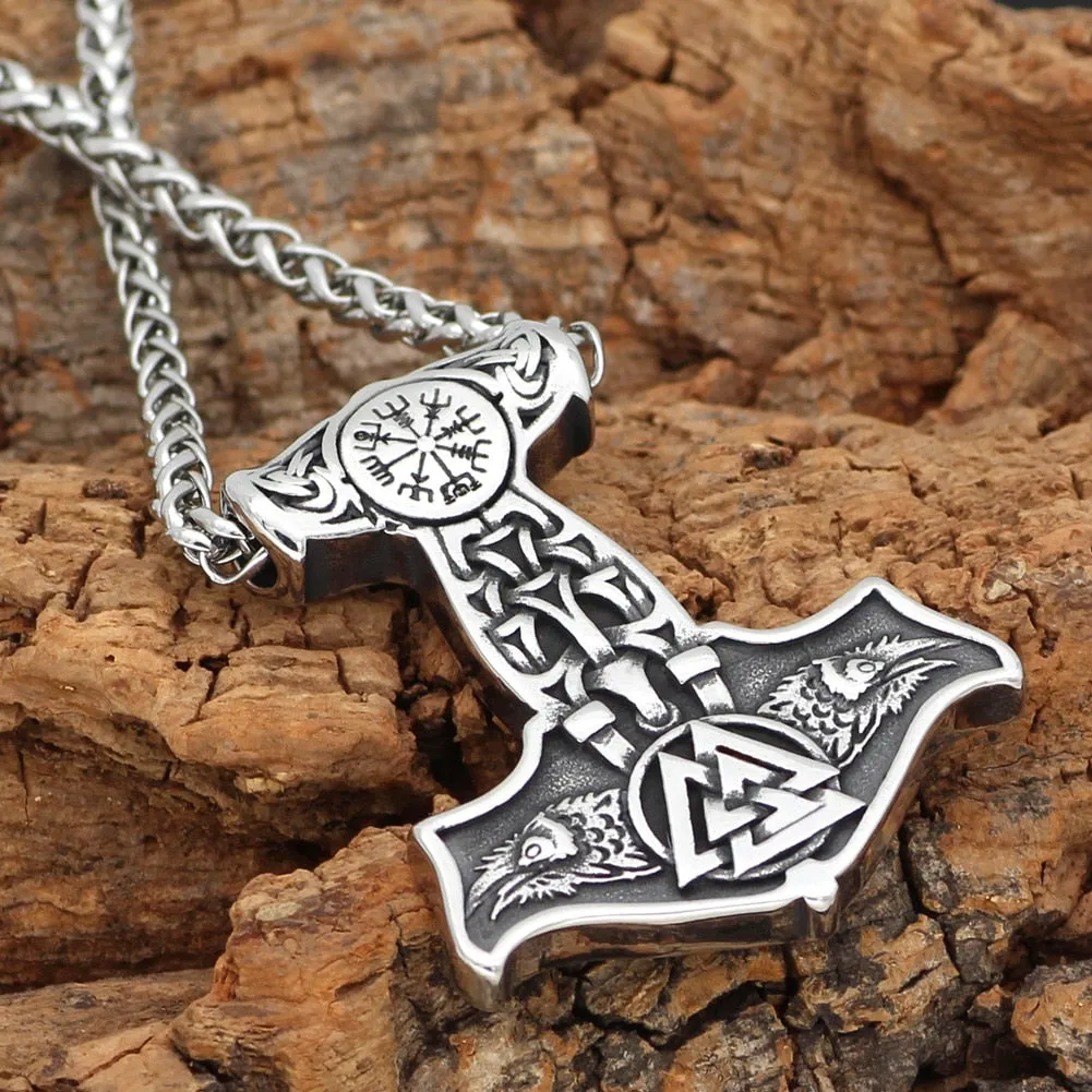 Ravens of Odin Mjolnir Necklace