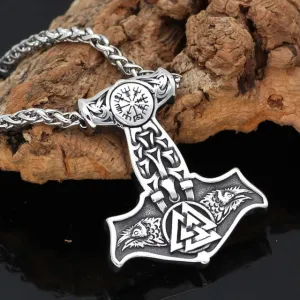 Ravens of Odin Mjolnir Necklace