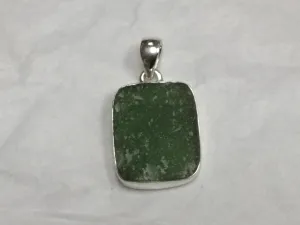Rectangular Rough Serpentine Pendant