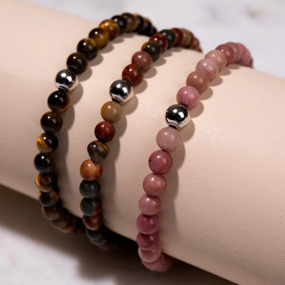 Red Picasso Jasper | .925 Sterling Silver | Focus Gemstone Macrame Bracelet