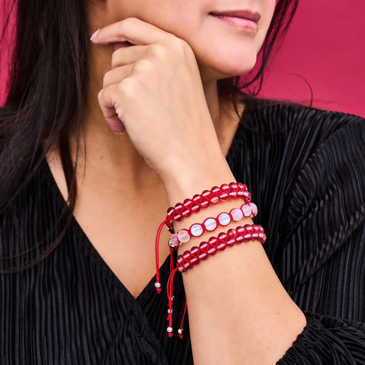 Red | Rainbow White | Silver | Mermaid Glass Charmballa Bracelet