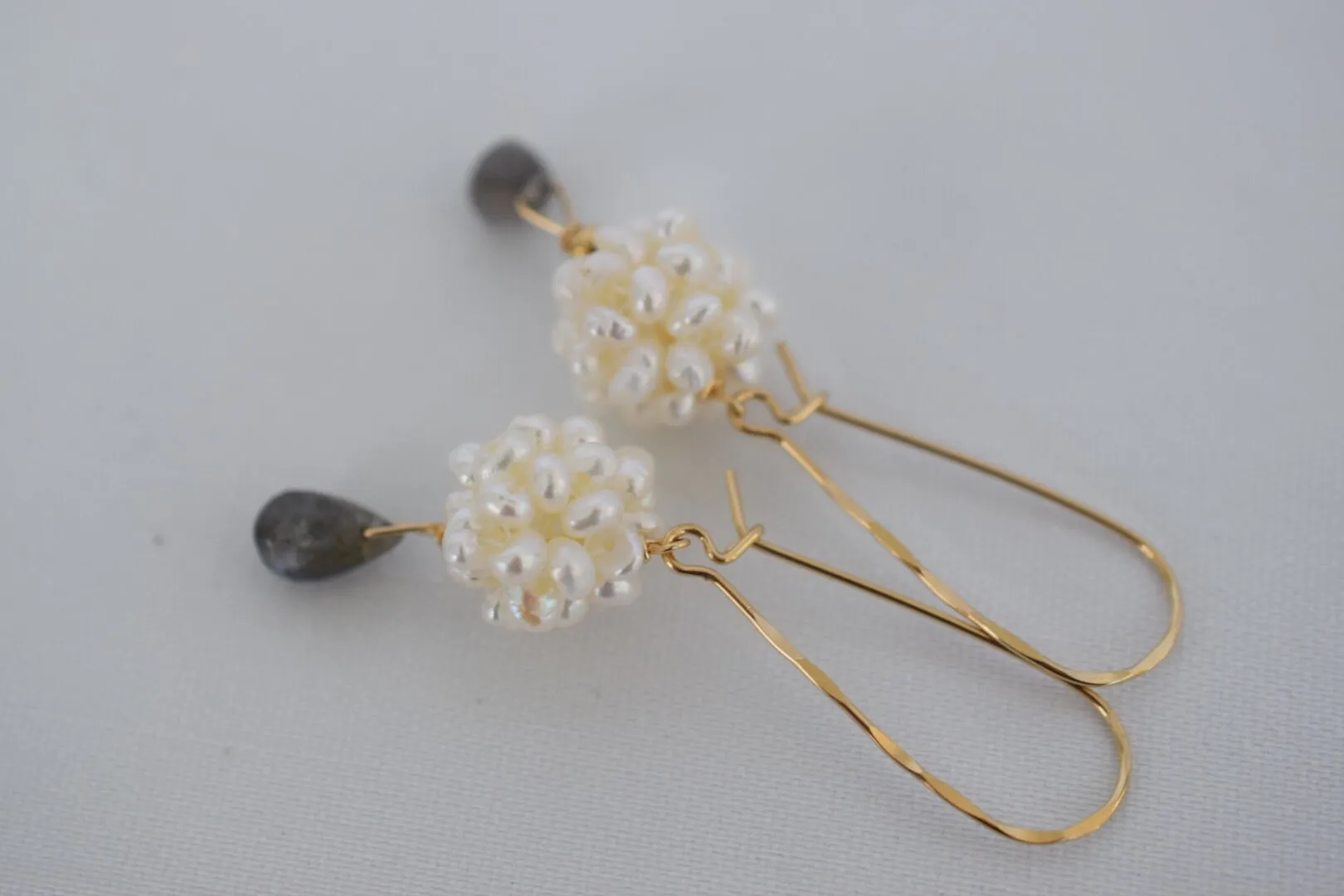 Redeemed, Pearl Cluster Drop Earrings