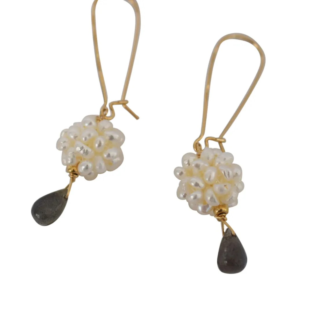 Redeemed, Pearl Cluster Drop Earrings