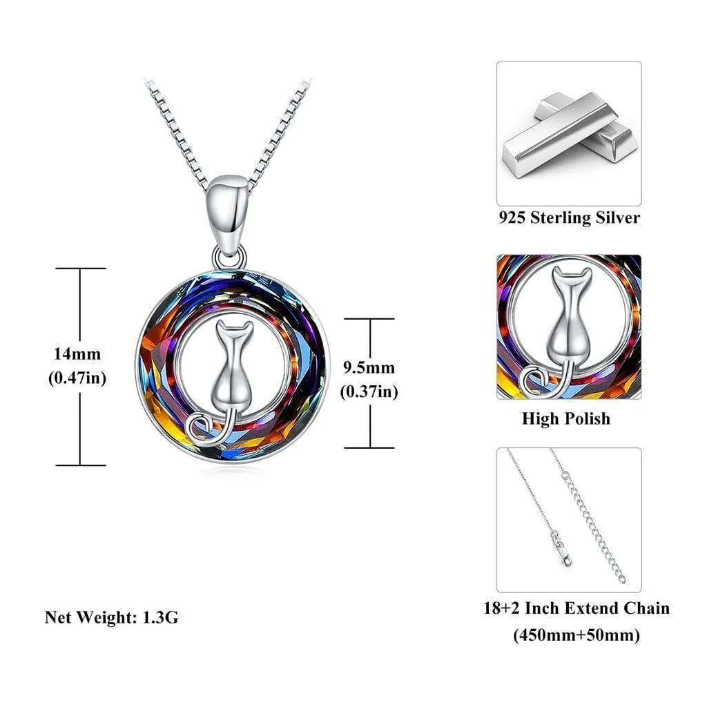 Remember Me Cat Necklace | Rainbow Crystal