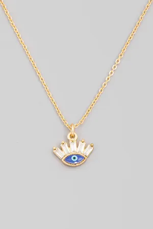 Rhinestone Evil Eye Necklace